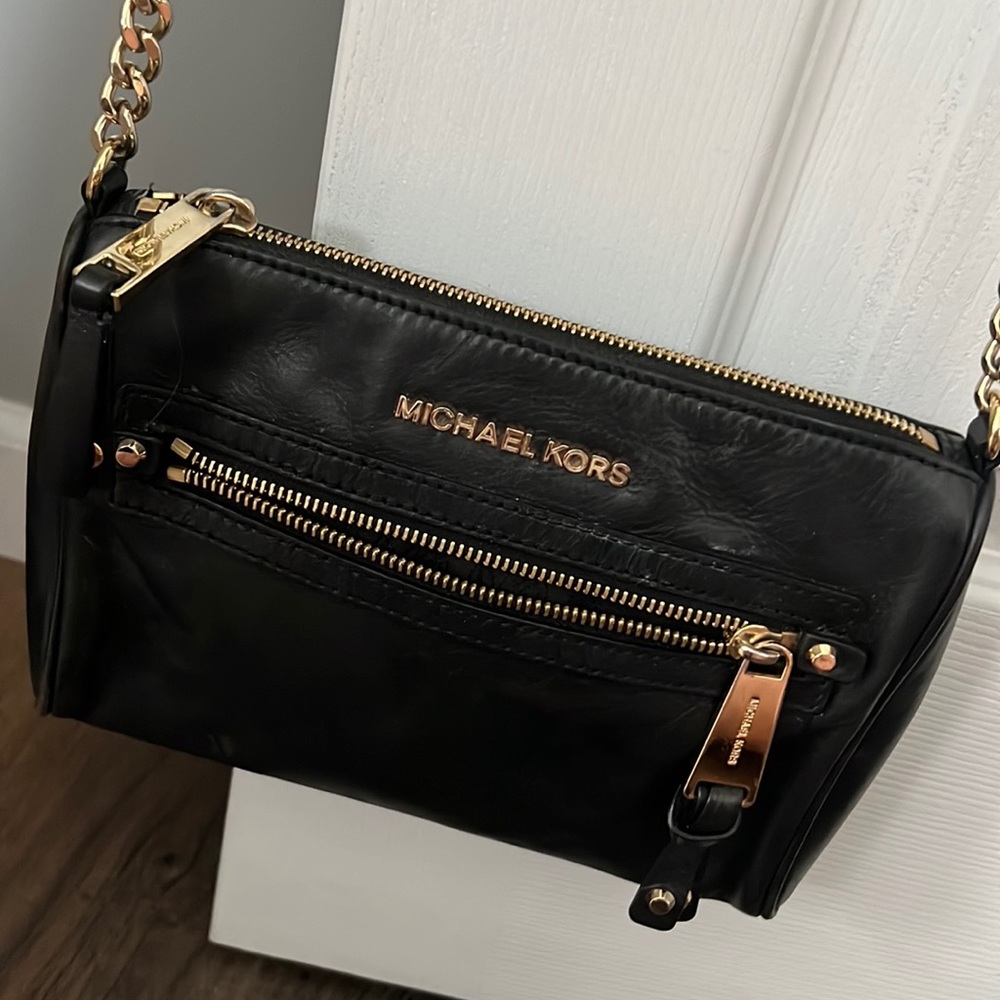 Michael Kors Black Leather Crossbody